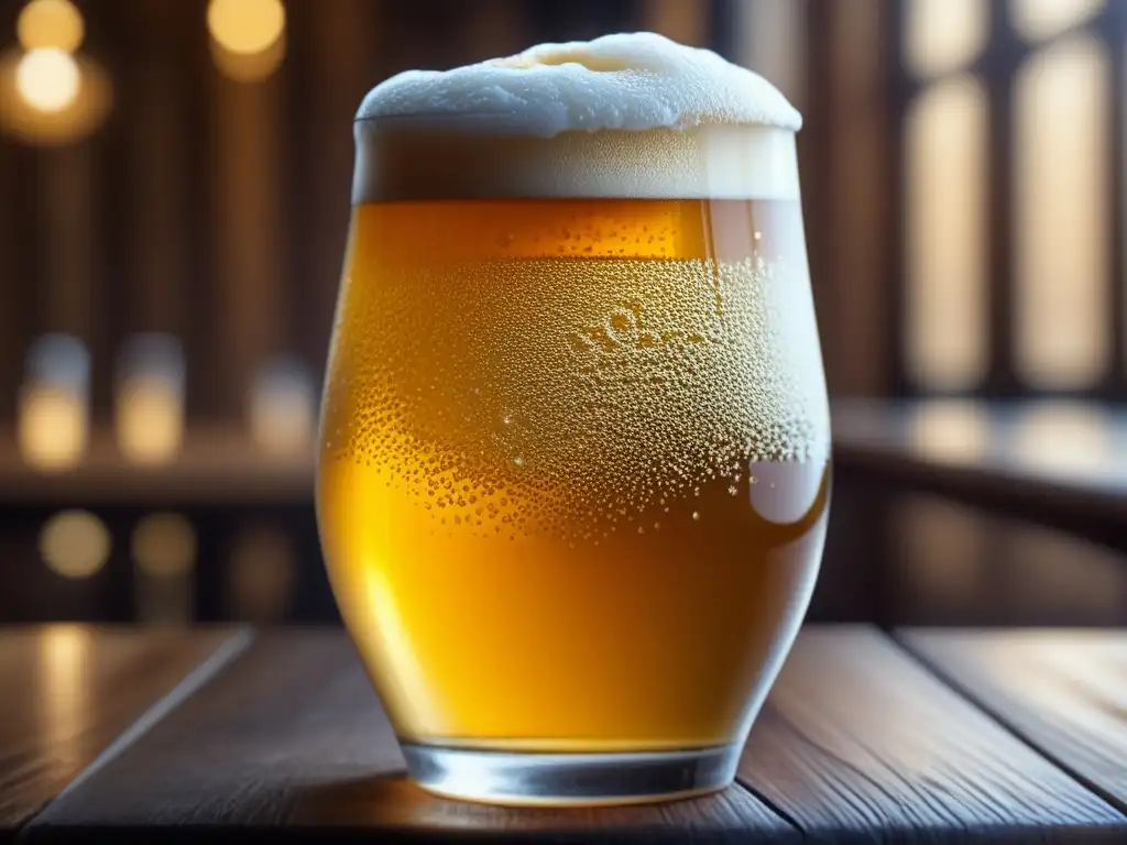 Cerveza dorada con espuma cremosa en vaso de vidrio - Enfrentando Retos