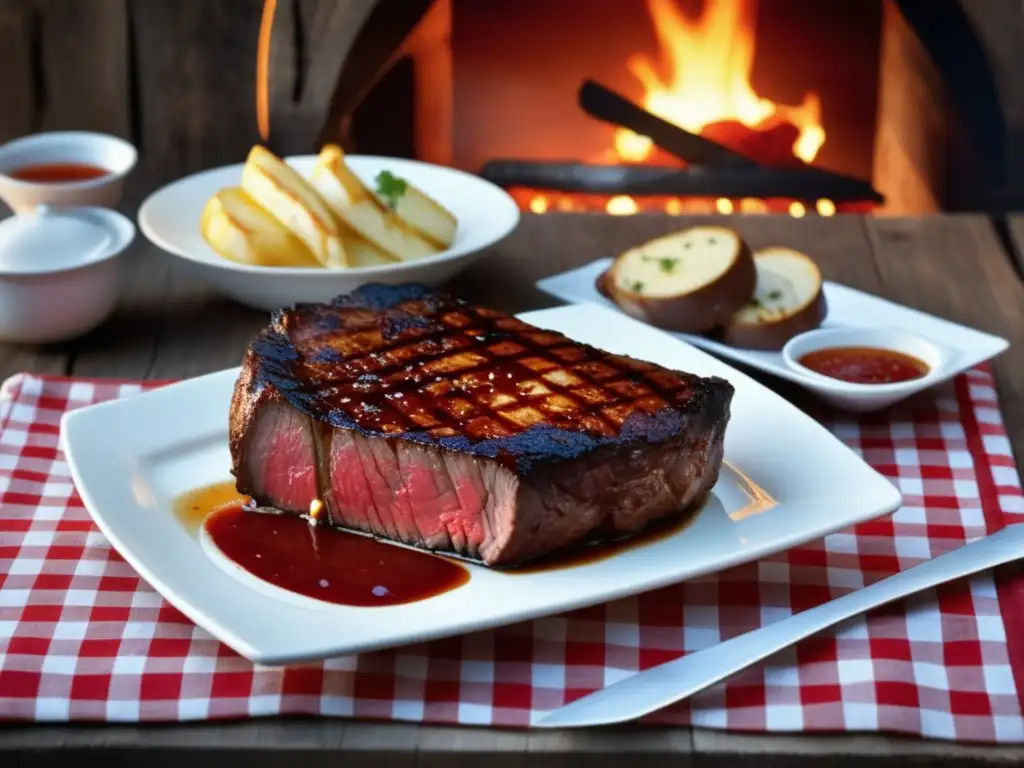 Ale Roja y Carnes a la Parrilla - Una imagen cautivadora que captura la esencia de la perfecta unión entre Ale Roja y las carnes a la parrilla