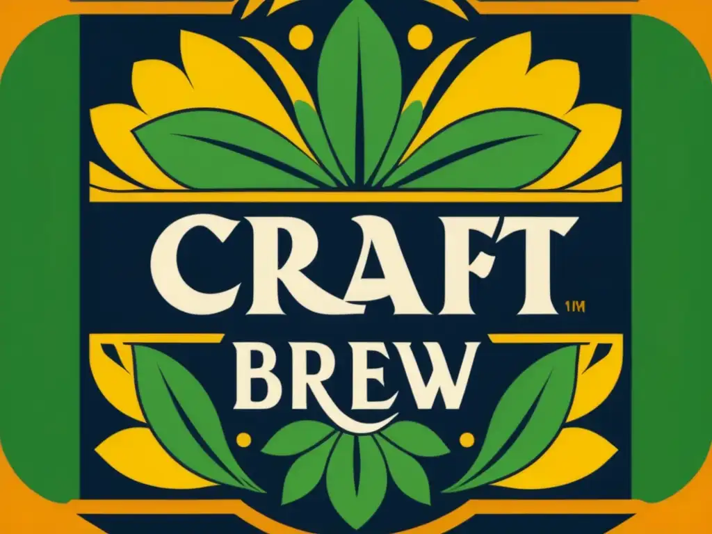 Detalles y colores vibrantes de etiqueta de cerveza Craft Brew Reserve, destacando regulaciones y leyes