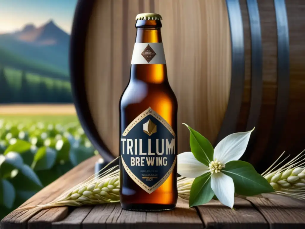 Detalle 8k de botella cerveza Trillium Brewing Co