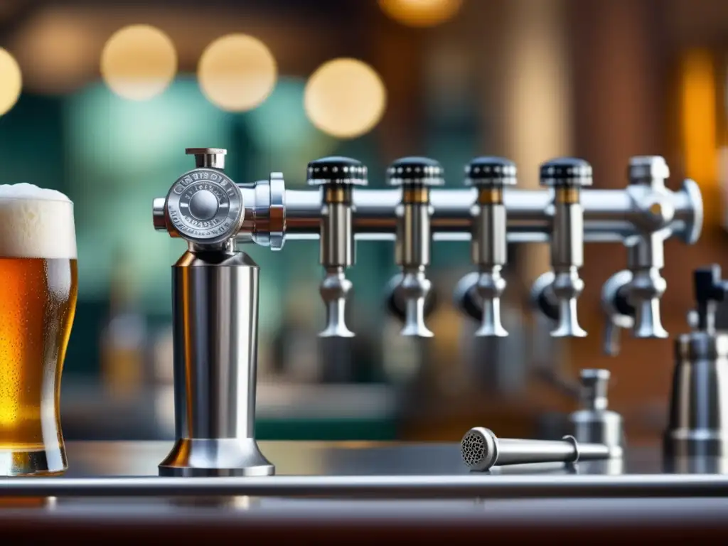 Detalle de desmontaje de grifo de cerveza, elegante y profesional - Cervezas en Barril