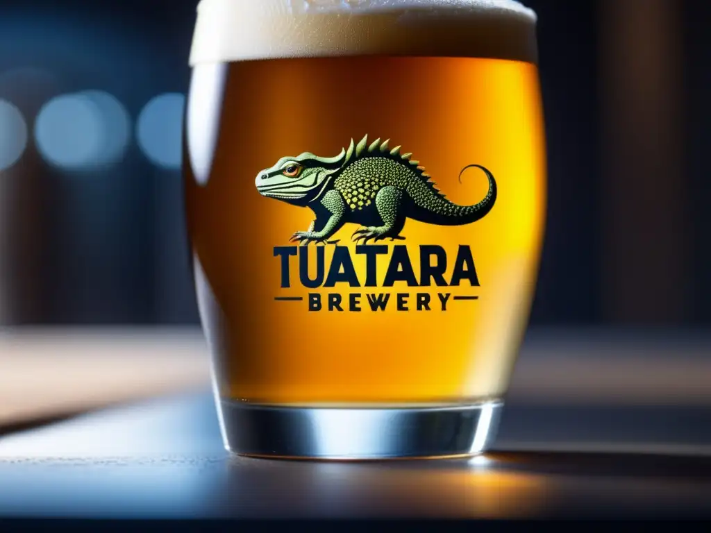 Cerveza artesanal Tuatara: detalles y texturas de una cerveza recién servida -