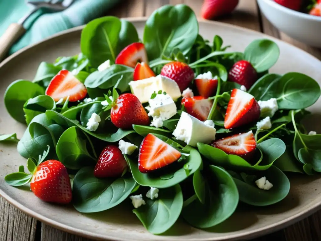 Ensalada de verano con fresas, queso de cabra y vinagreta: Kölsch y Ensaladas de Verano