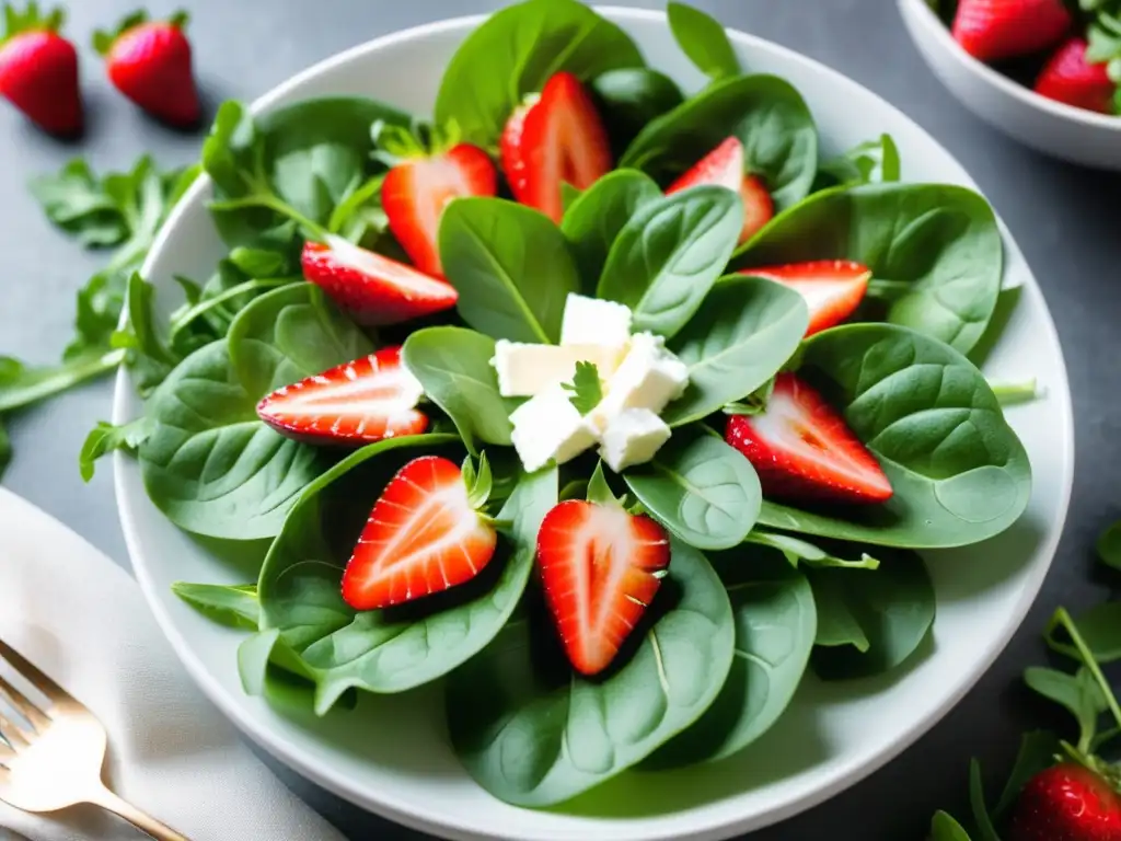 Deliciosa ensalada de arugula, fresas y queso de cabra - Cervezas Ácidas y Ensaladas