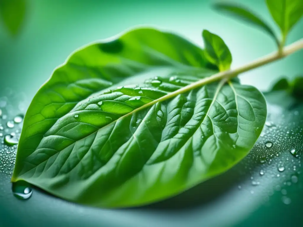 Cervezas herbales y comida vegetariana: hoja de espinaca con aderezo de cerveza de albahaca