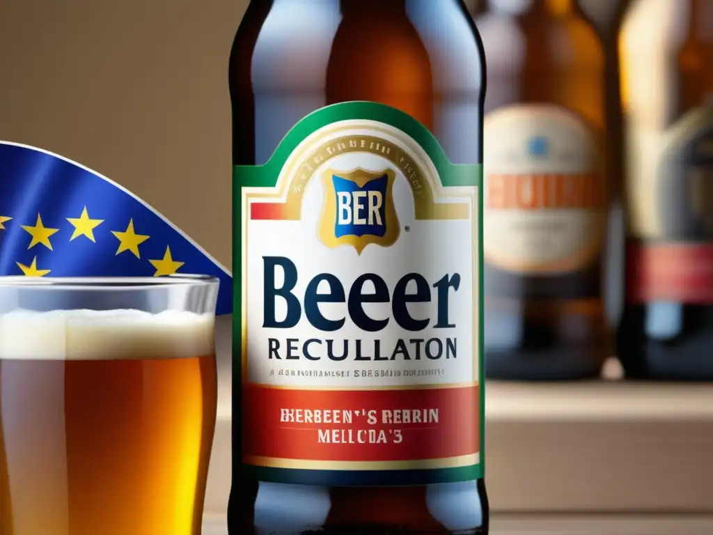 Etiqueta de cerveza cumpliendo regulaciones y leyes, con diseño profesional y atractivo