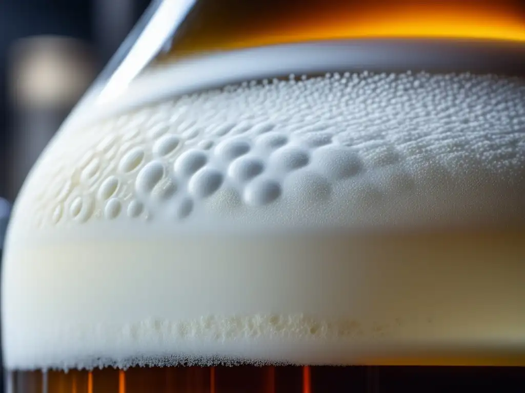 Maestría Cervecera: Fermentación burbujeante con espuma abundante y patrones de burbujas elegantes