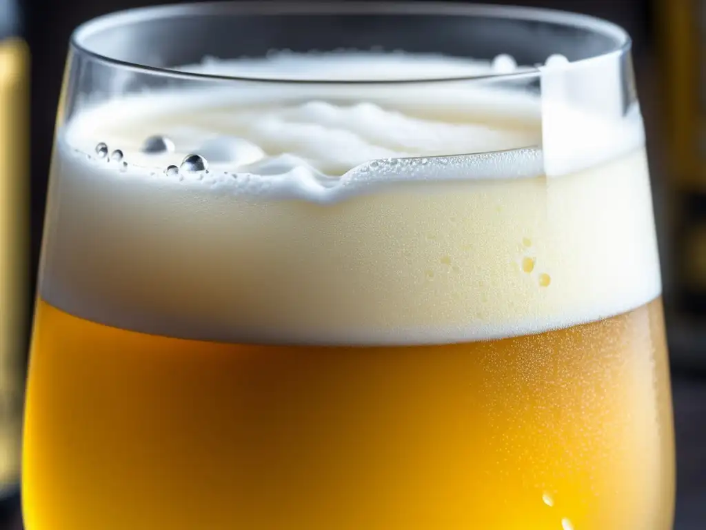 Cerveza Colón Witbier: vaso helado, burbujas doradas, limón, elegancia (110 caracteres)