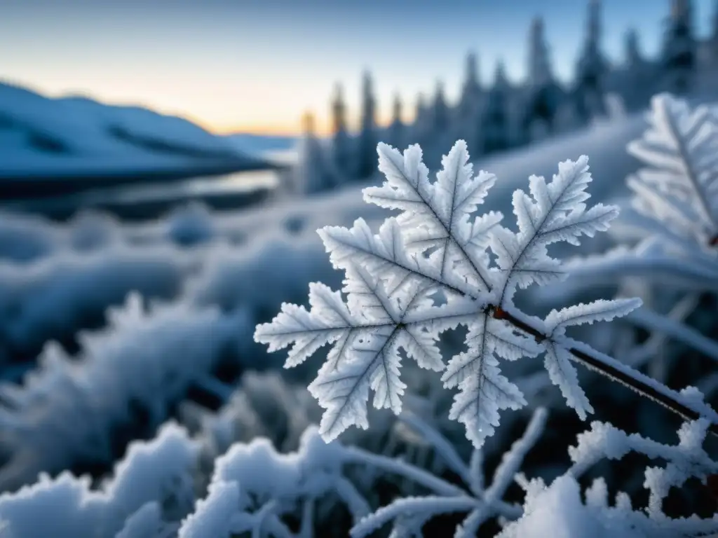 Paisaje invernal de Alaska con árboles helados y nieve Paisaje invernal de Alaska con árboles helados y nieve