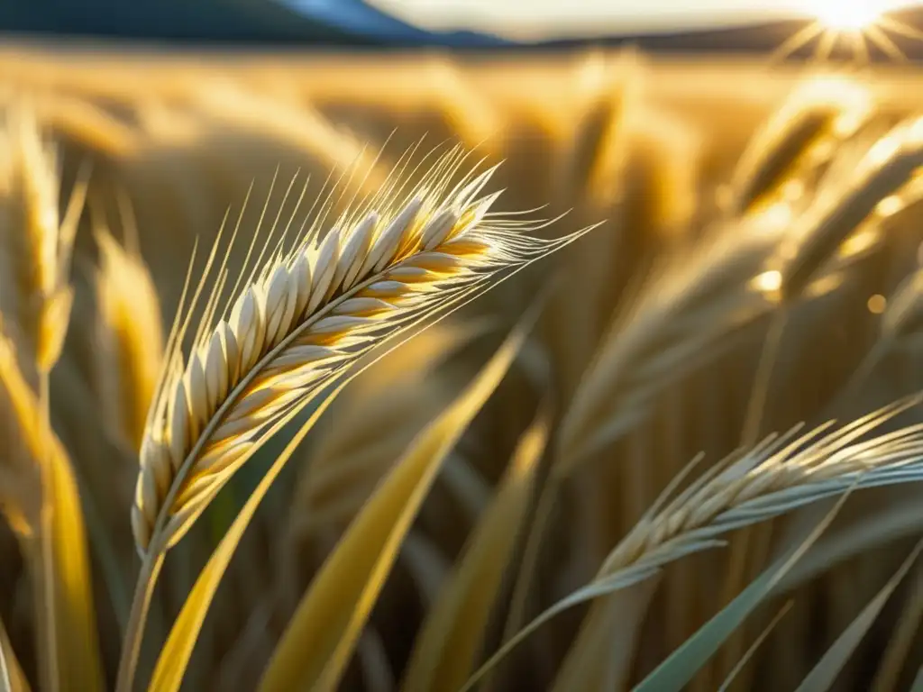 Foto de campo de cebada dorada en Colorado, resalta la belleza natural y la cerveza Saison