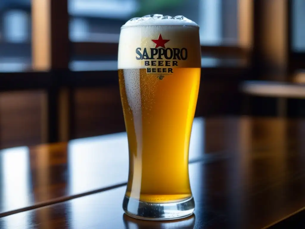 Cerveza Sapporo Premium: cristal helado, espuma cremosa, cultura japonesa