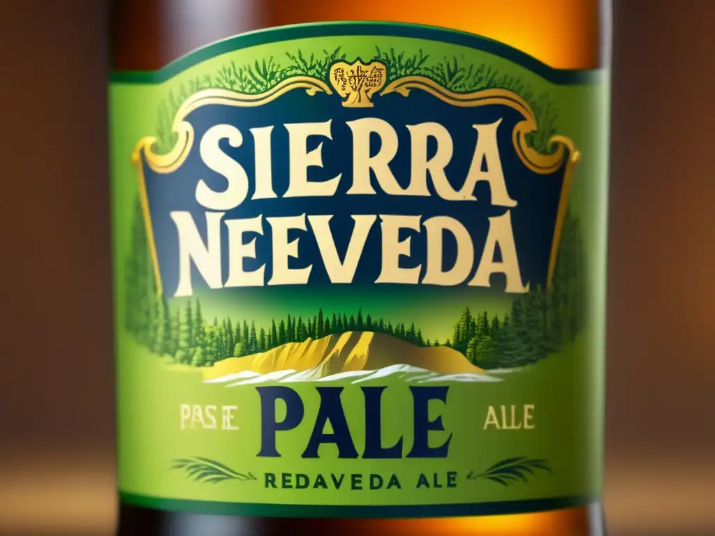 APA: Botella helada de Sierra Nevada Pale Ale con condensación en el vidrio, resaltando su elegancia y atención al detalle