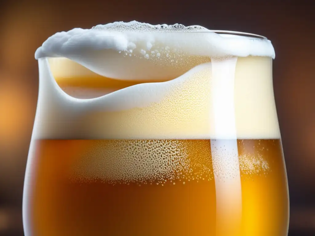 Cerveza Belga estilo Ale con espuma cremosa y burbujas en un vaso