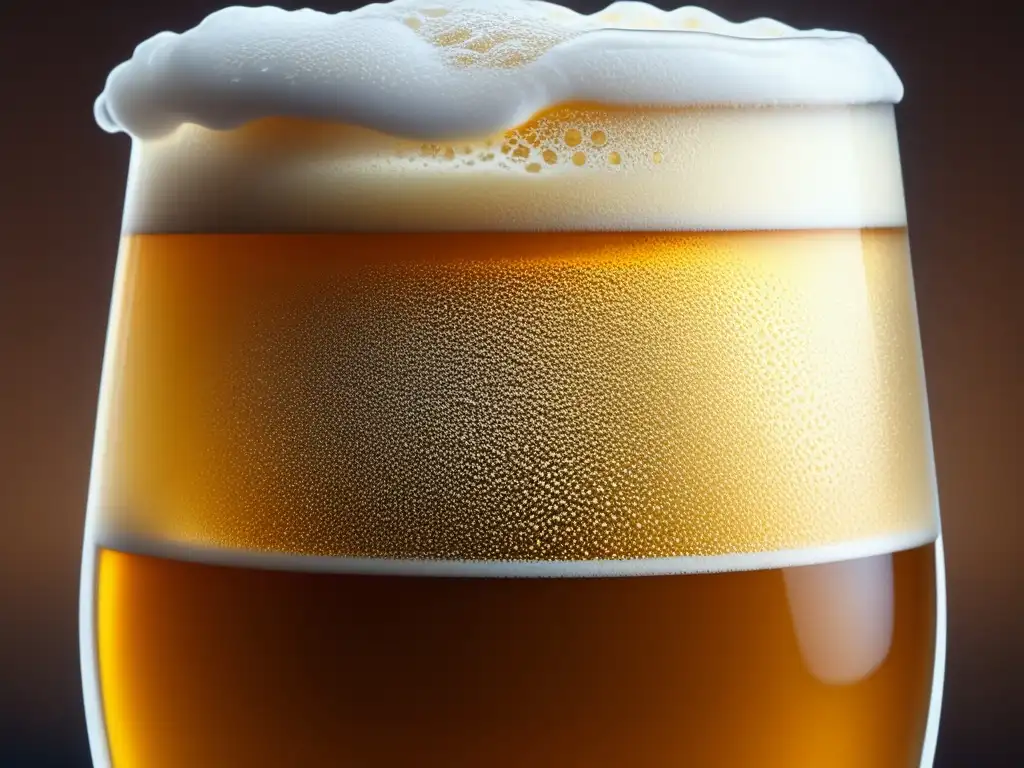 Pintura de cerveza artesanal en copa elegante, con burbujas y condensación - Craft Beer Rising