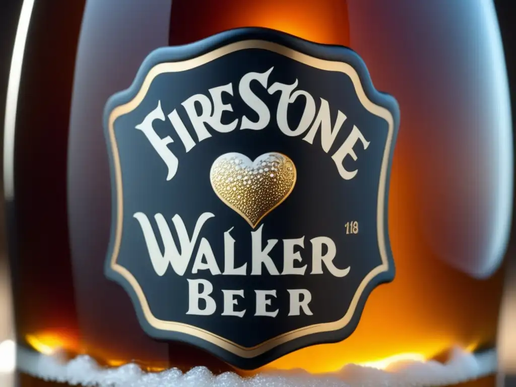 Firestone Walker: Detalle impresionante de una cerveza barrilada, con burbujas danzantes y espuma artesanal