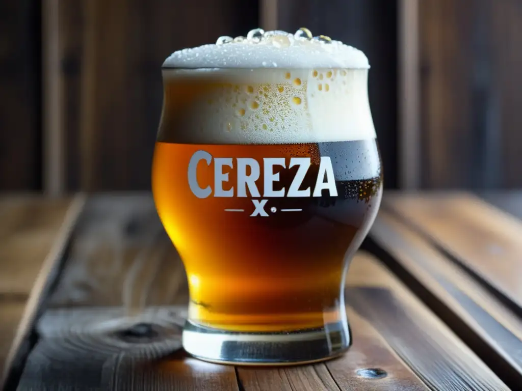 Cerveza X: Fusión de Culturas, vidrio con detalles, colores, garnish y macro