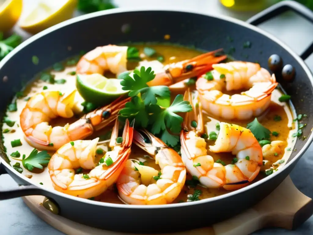 Deliciosa gambas al ajillo con Pilsner, doradas y aromáticas