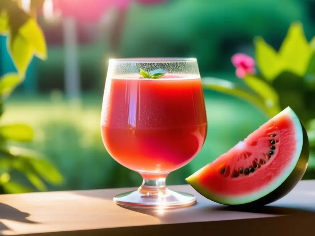 Gazpacho de Sandía y Sour Ale en un jardín de verano