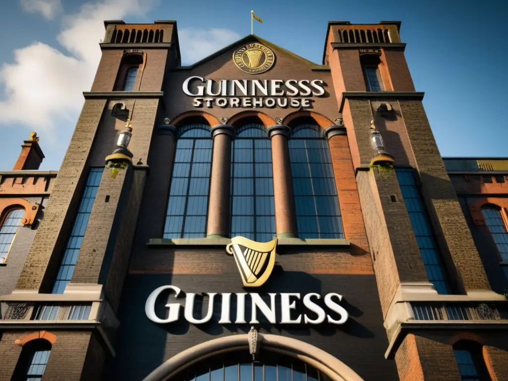 Imagen detallada de la majestuosidad del Guinness Storehouse, resaltando su historia y grandiosidad - Stout