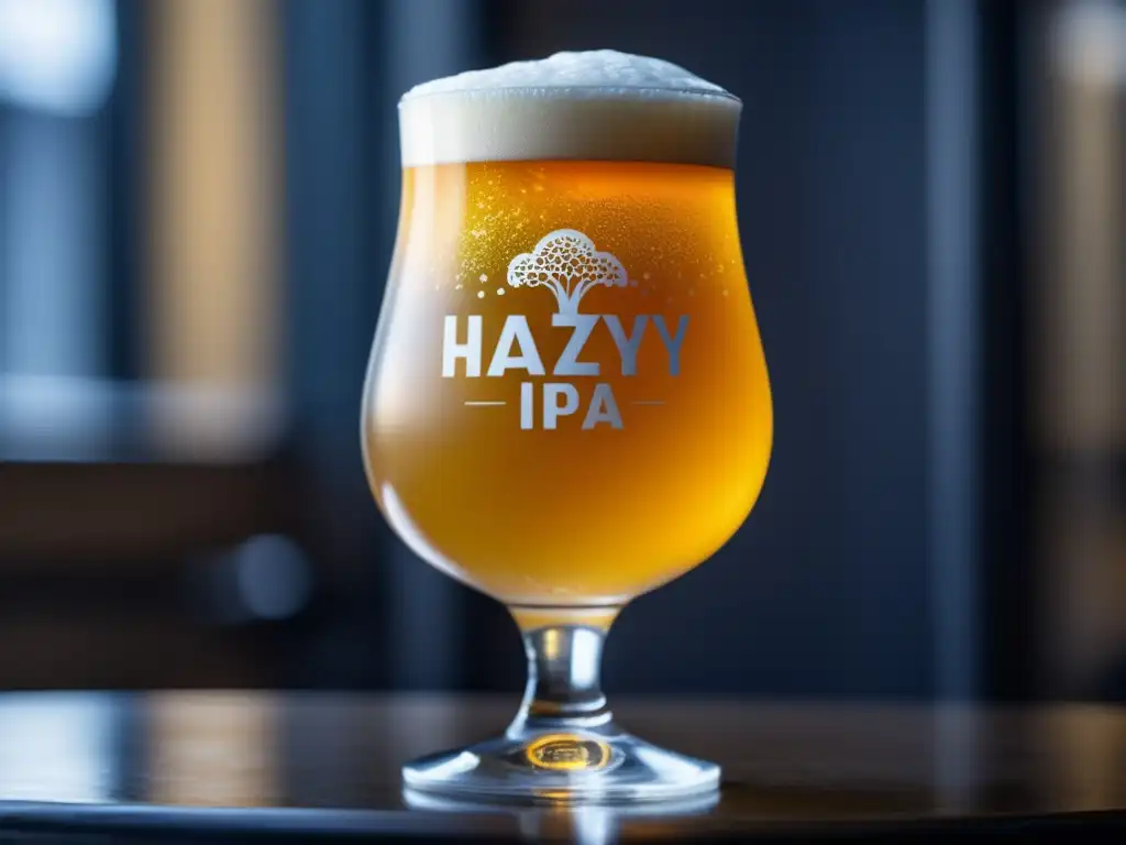 Imagen cautivadora de una Hazy IPA con detalles exquisitos