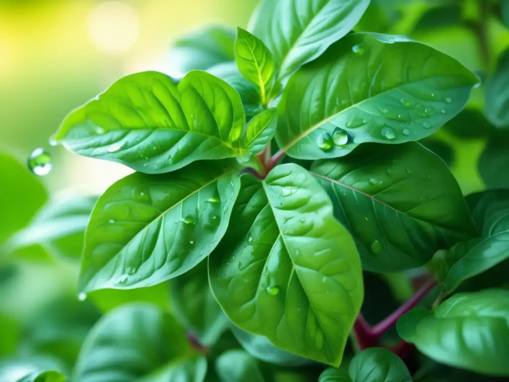 Imagen de planta de albahaca verde vibrante con detalle y frescura - Cervezas Herbales