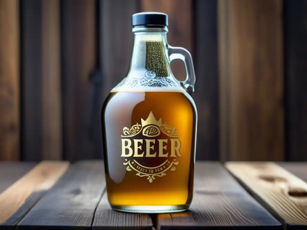 Cerveza artesanal en growler de vidrio con grabados y diseño personalizado - Terminología de botellas