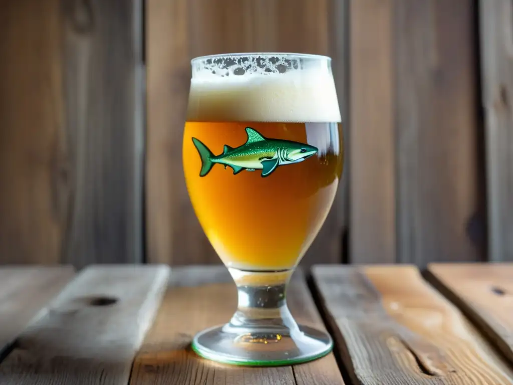 Cerveza artesanal Dogfish Head SeaQuench Ale en vaso de vidrio con burbujas y espuma cremosa - Berliner Weisse