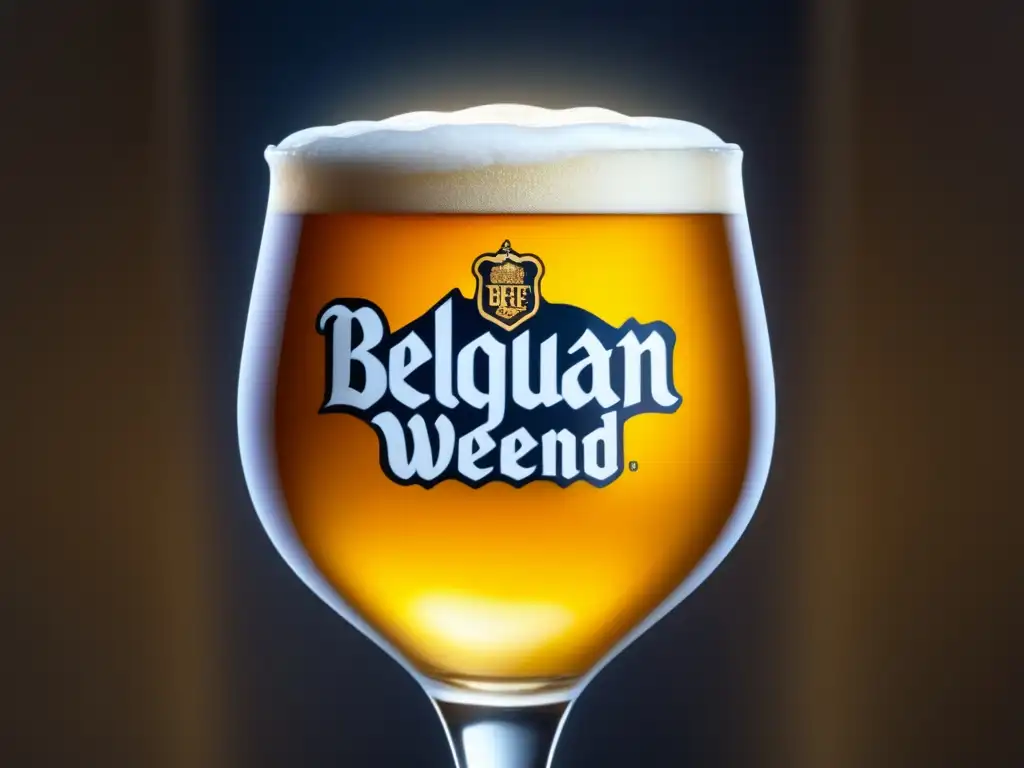 Cerveza belga dorada con burbujas y espuma cremosa - Belgian Beer Weekend