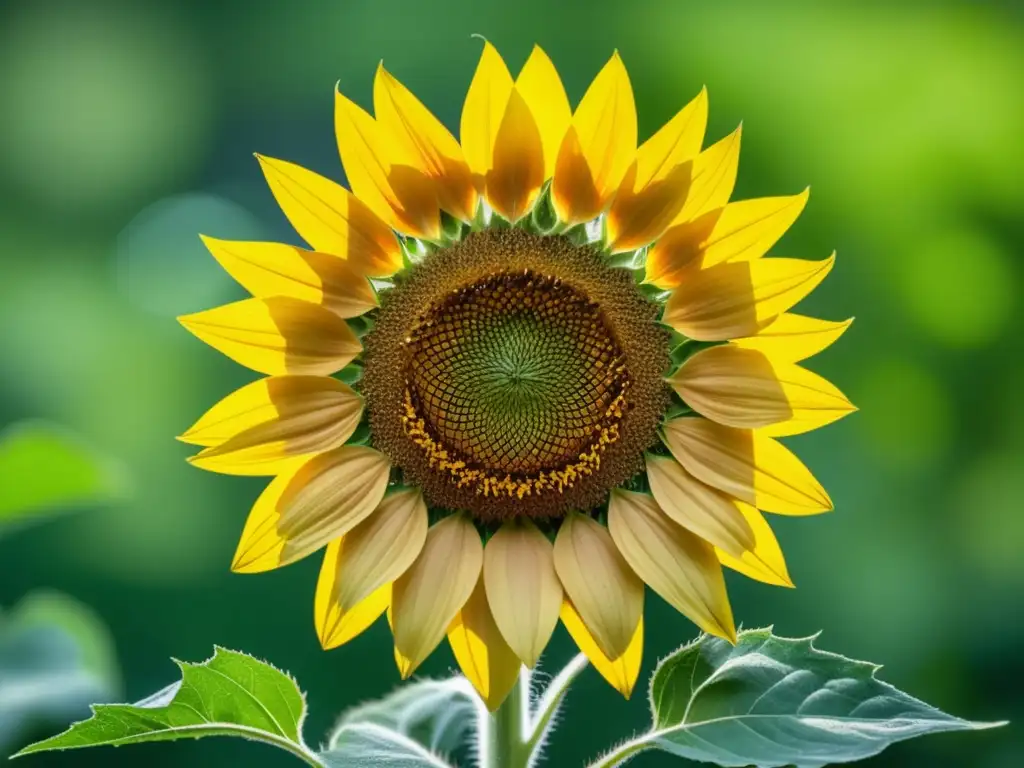 Imagen de un vibrante girasol en un entorno natural, representando la relación entre la naturaleza y la sostenibilidad