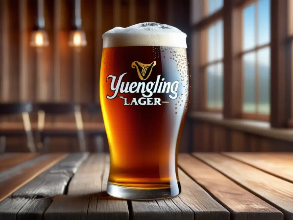 Cerveza Yuengling Traditional Lager, cálida y ambarina