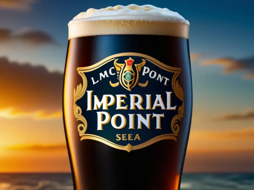 Fotografía detallada en 8k de una Imperial Porter, con cerveza Victory at Sea en vaso