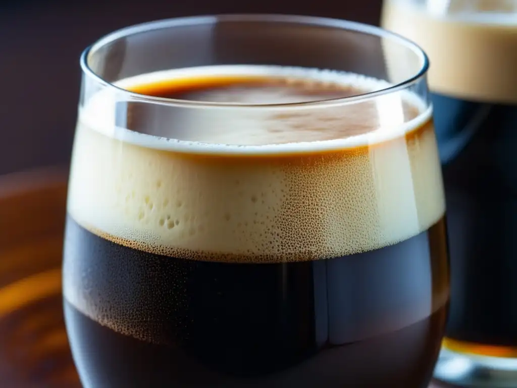 Cerveza Milk Stout: textura aterciopelada, color marrón intenso, burbujas, espuma cremosa y sabores robustos