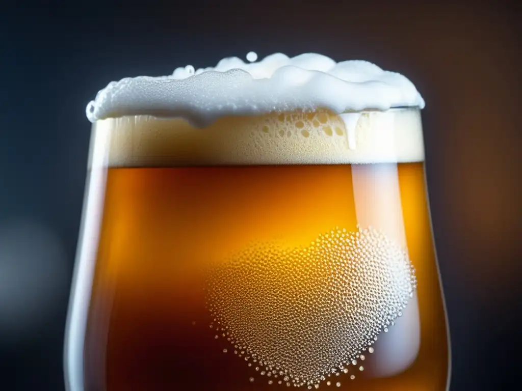 Ruta por Estados Unidos: Cerveza IPA ámbar con burbujas y espuma blanca perfectamente equilibrada