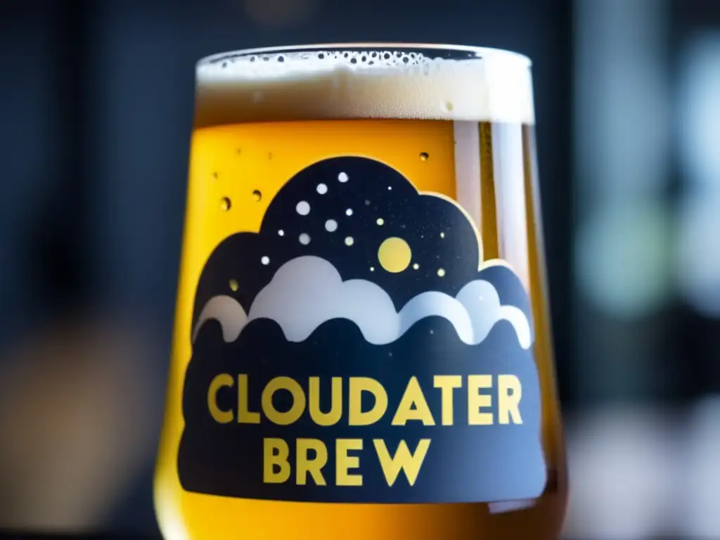 Cerveza IPA dorada de Cloudwater Brew Co, con espuma cremosa y condensación en un vaso oscuro