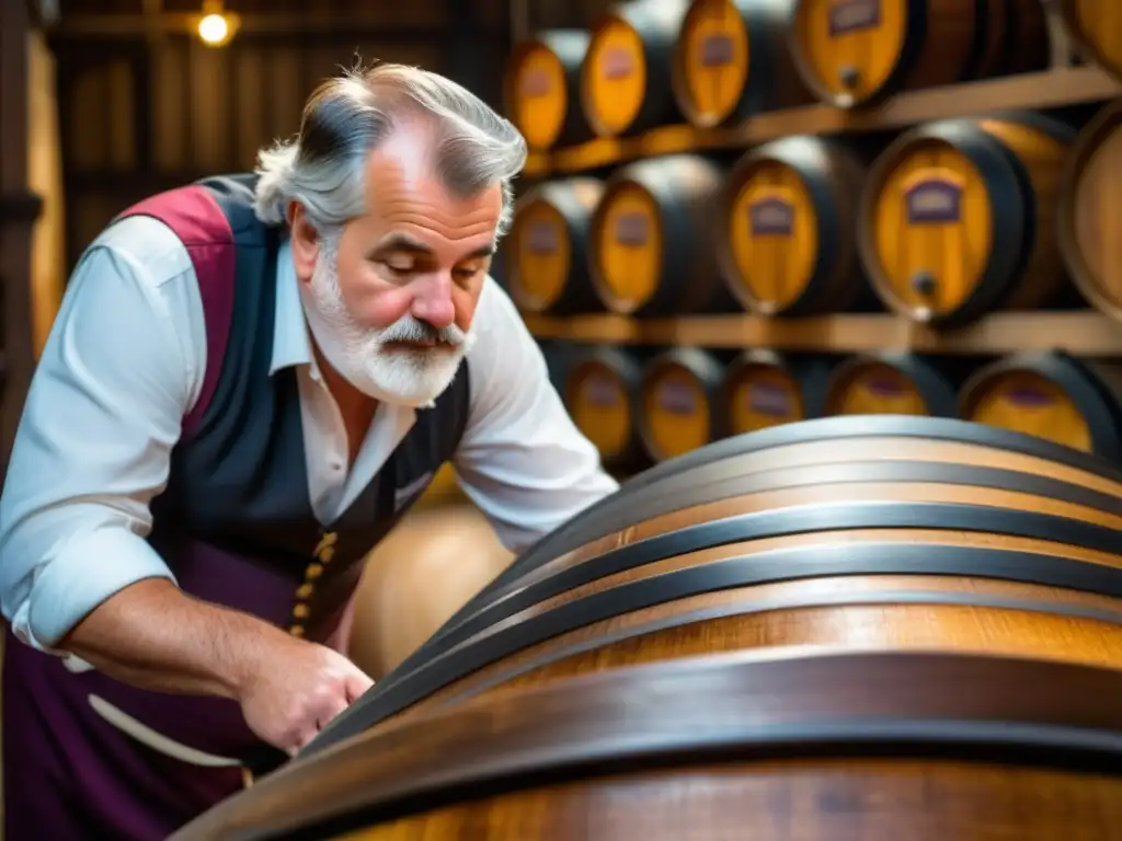 Jean Van Roy inspeccionando barril de cerveza - Detalles de la cervecería Cantillon - Fermentación natural y experticia