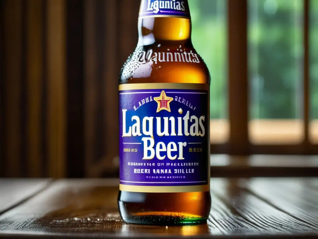 Lagunitas - Botella de cerveza con condensación, elegante y detallada