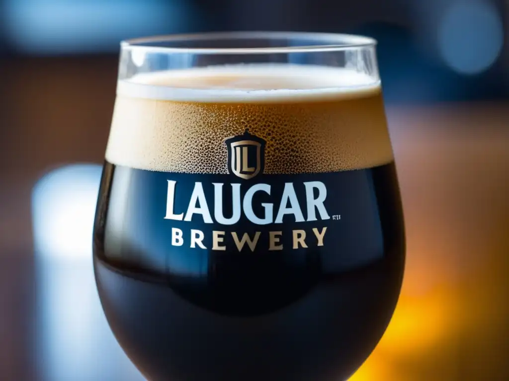 Cerveza Laugar Brewery Rye Porter: Apariencia stout rica y aterciopelada, carbonatación perfecta, color marrón oscuro, espuma cremosa