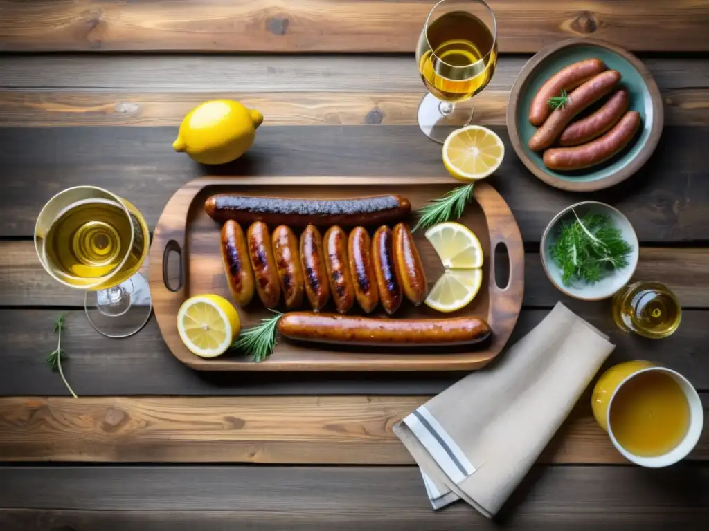 Consejos de maridaje: Mesa bellamente decorada con plato de comida variada, cervezas y vaso elegante