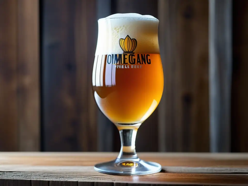 Vaso de cerveza Ommegang ediciones limitadas, elegante y sofisticado