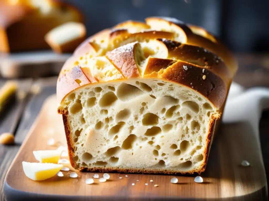 Delicioso pan de cerveza de trigo casero, con corteza dorada y textura esponjosa