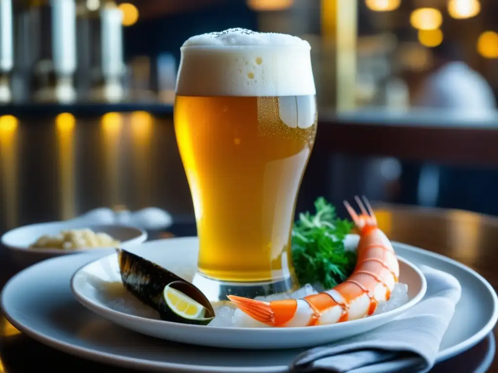 Maridajes perfectos: Cerveza Pilsner dorada y mariscos frescos