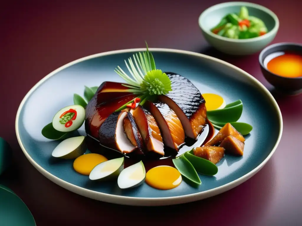 Plato de Peking duck con toque moderno en deliciosos colores y presentación - Bares en Beijing