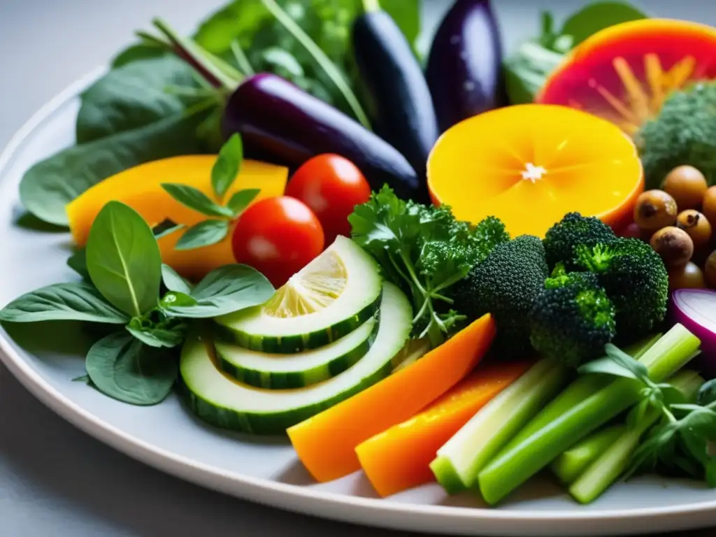 Plato de comida vibrante y colorido con ingredientes locales y de temporada