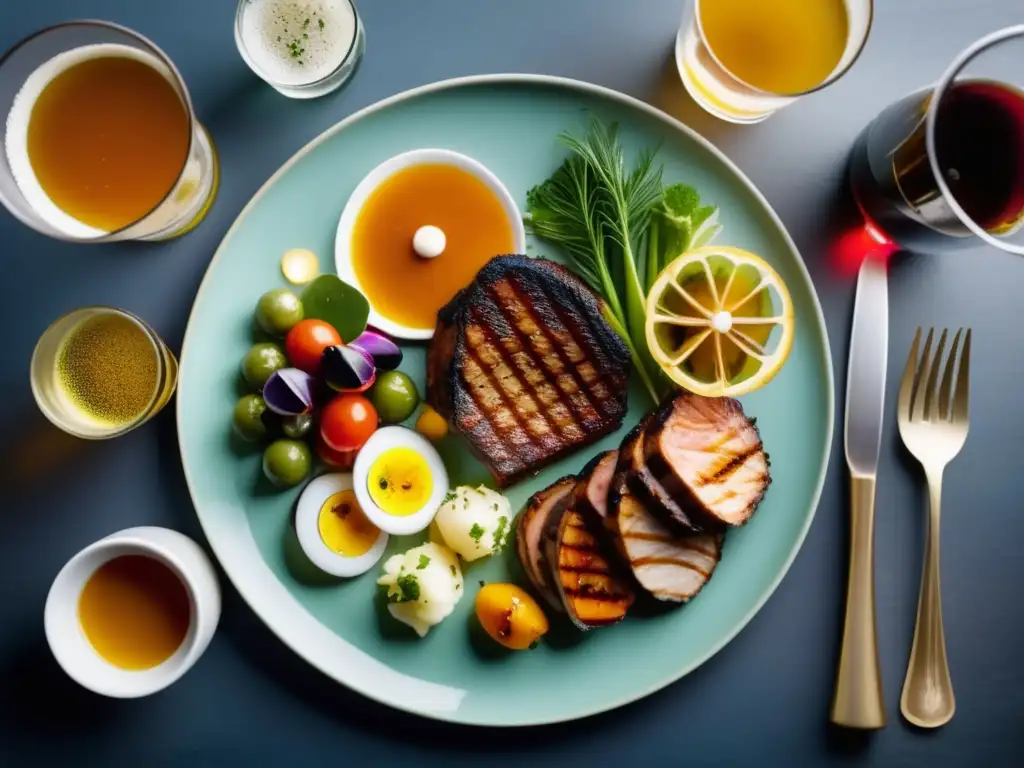 Plato con exquisitos platos gastronómicos y cervezas artesanales - Desarrollos tecnológicos