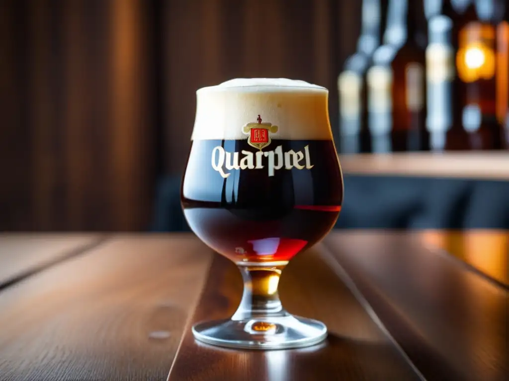 Quadrupel belga: cerveza ámbar con detalles elegantes