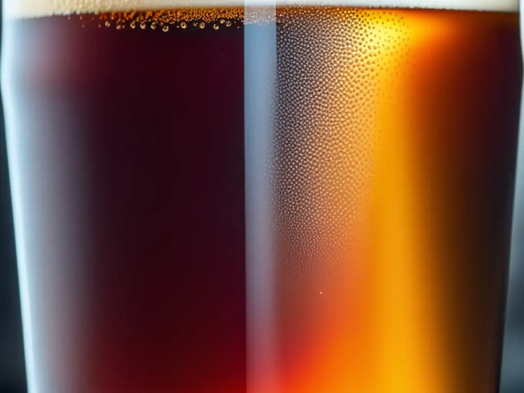 Copa de cristal con cerveza Apóstol Red Ale, resaltando su color rojizo y burbujas carbonatadas