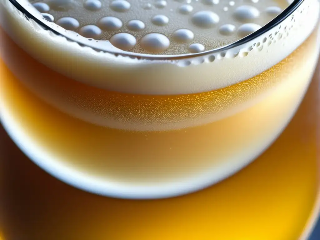 Genesee Cream Ale: vaso helado con cerveza dorada, espuma cremosa y burbujas, resaltando su textura y detalle