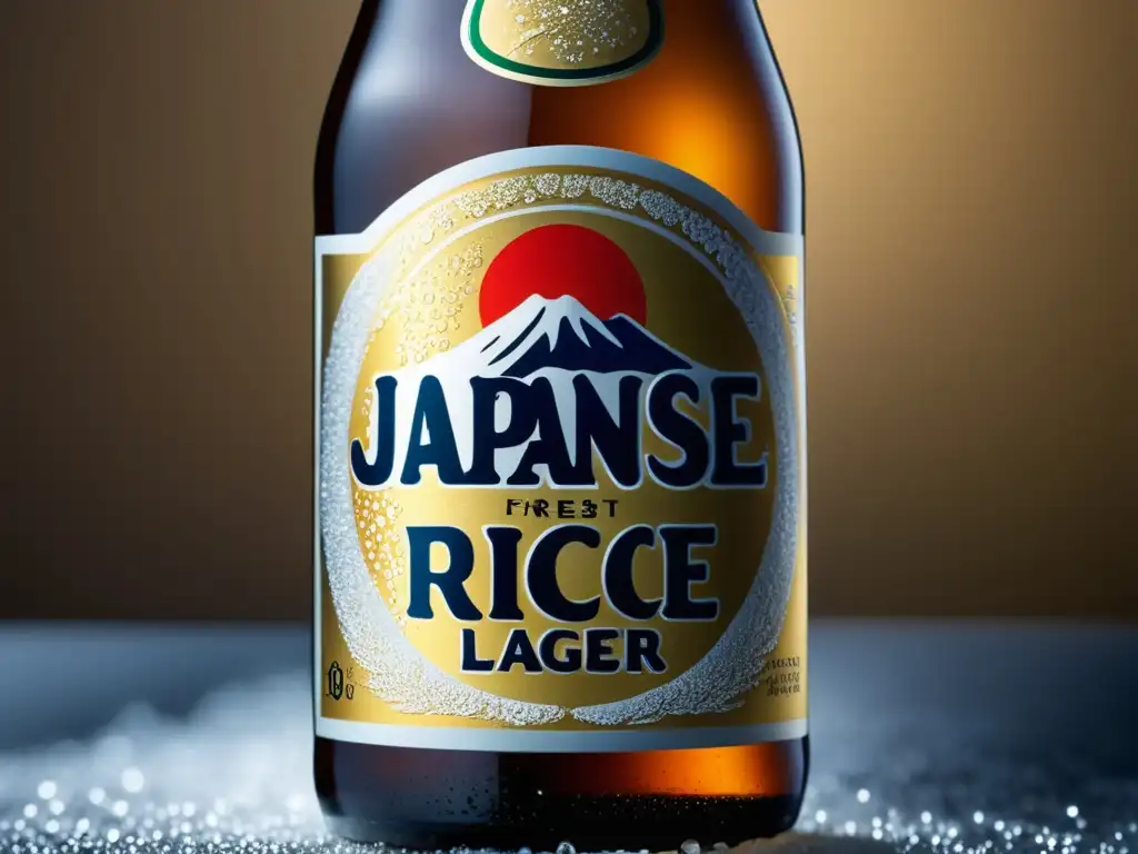 Cerveza japonesa de arroz con detalles elegantes