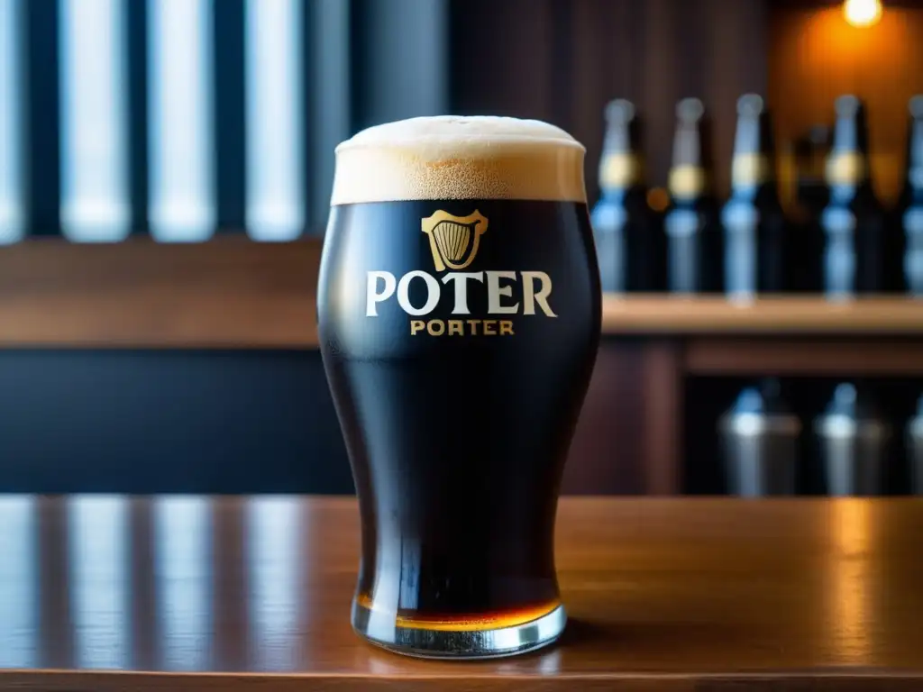 Cerveza Robust Porter en vaso con detalle y ingredientes