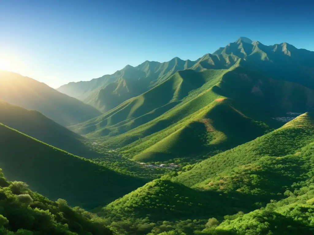 Impresionante imagen 8k de la majestuosa Sierra Madre en Monterrey, México, con montañas exuberantes y un río cristalino